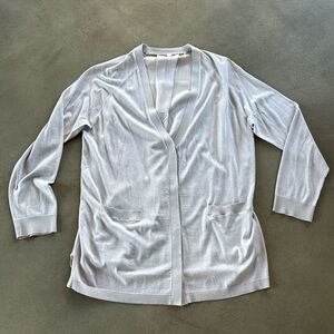 Margaret O’Leary, size S button front silk cotton blend cardigan.